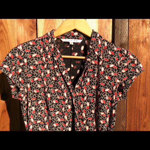 Studio M Dresses & Skirts - DONATED.   Black and Red Fitted Wrap-style Dress